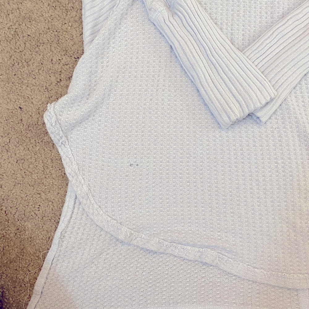 FREE PEOPLE XS waffle knit long sleeve shirt - Picture 2 of 5